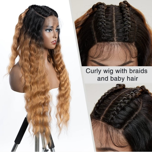 Lace Front Curly Wig 31" Long Synthetic - Picture 2 of 4